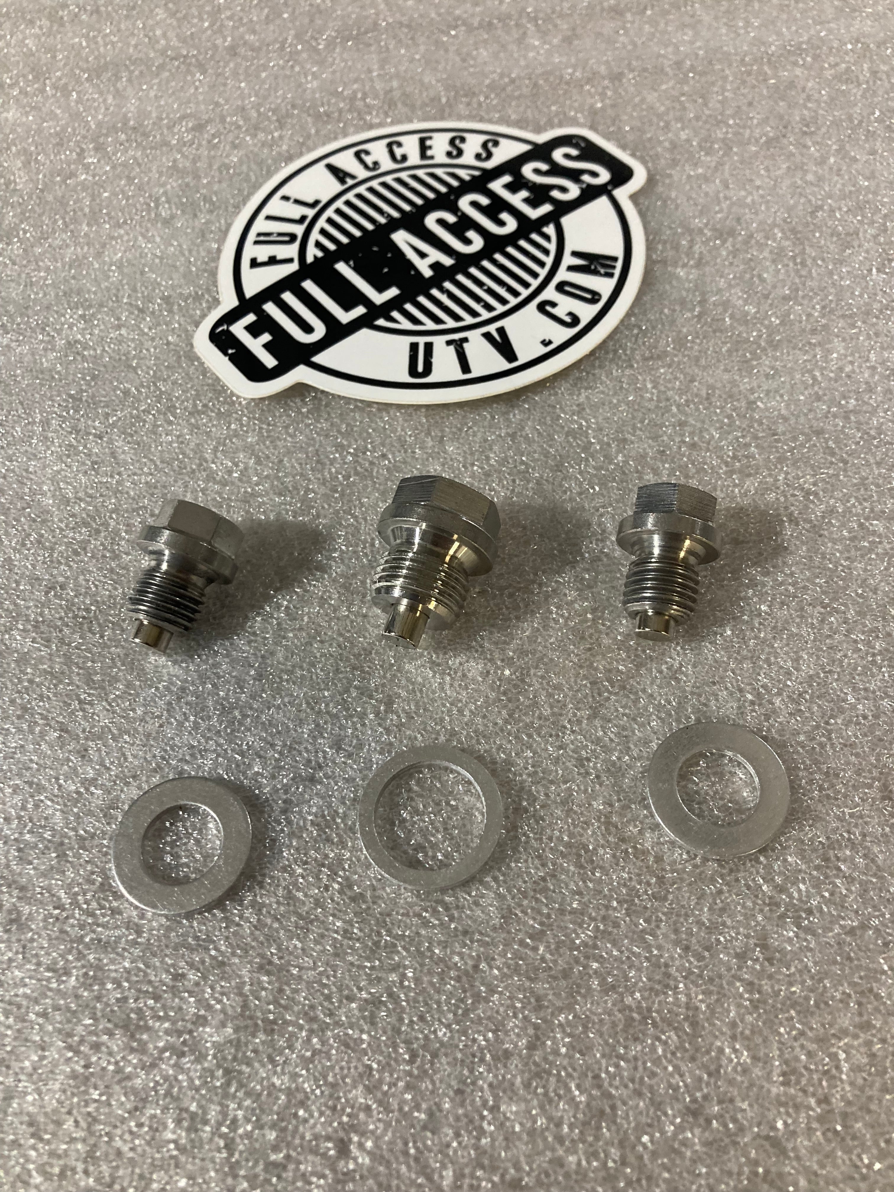 Kawasaki KRX & KRX4 Stainless Magnetic Drain Plugs, 1, 2 or 3
