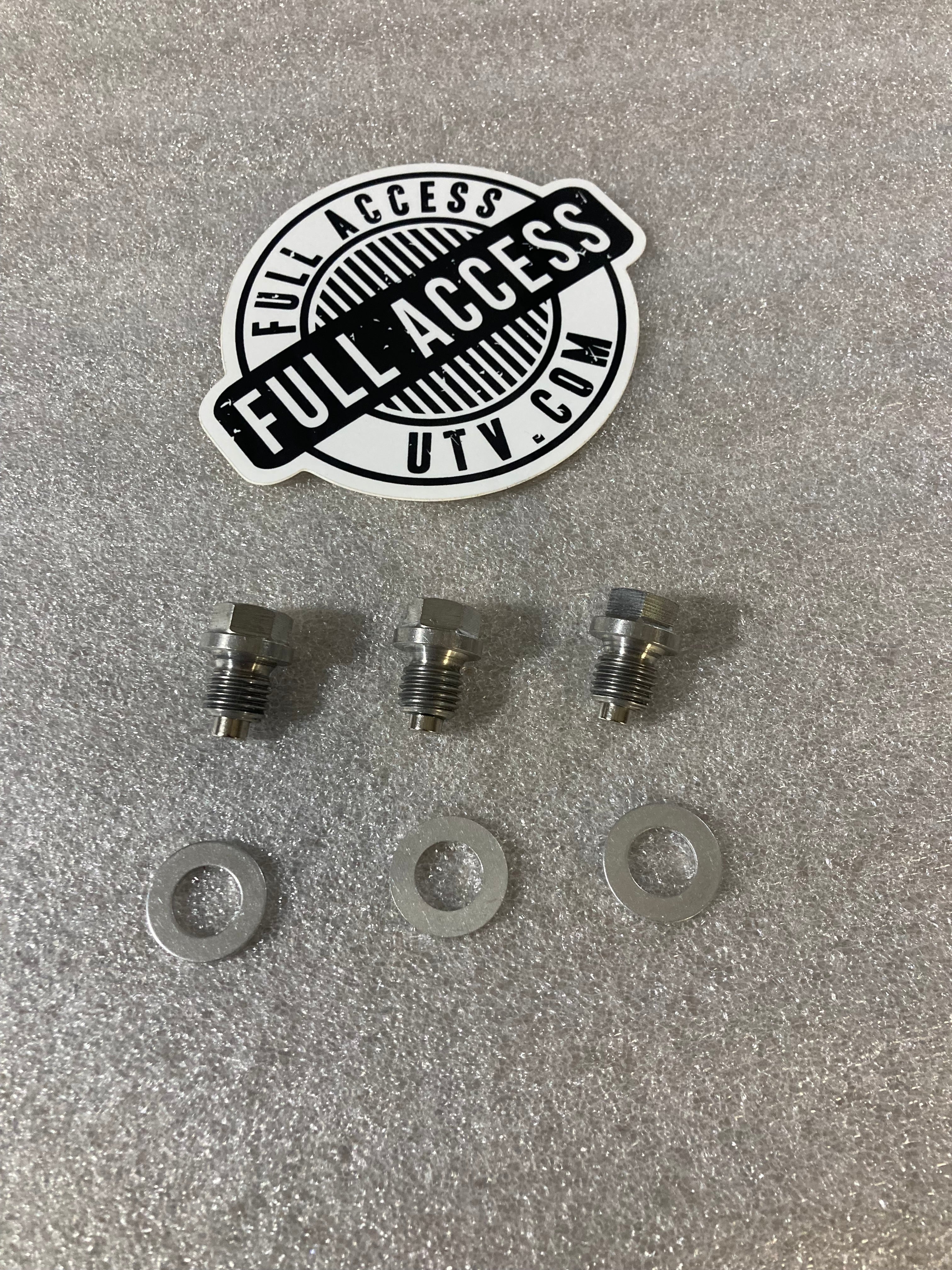 Kawasaki KRX & KRX4 Stainless Magnetic Drain Plugs, 1, 2 or 3
