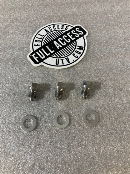 Kawasaki KRX & KRX4 Stainless Magnetic Drain Plugs, 1, 2 or 3.