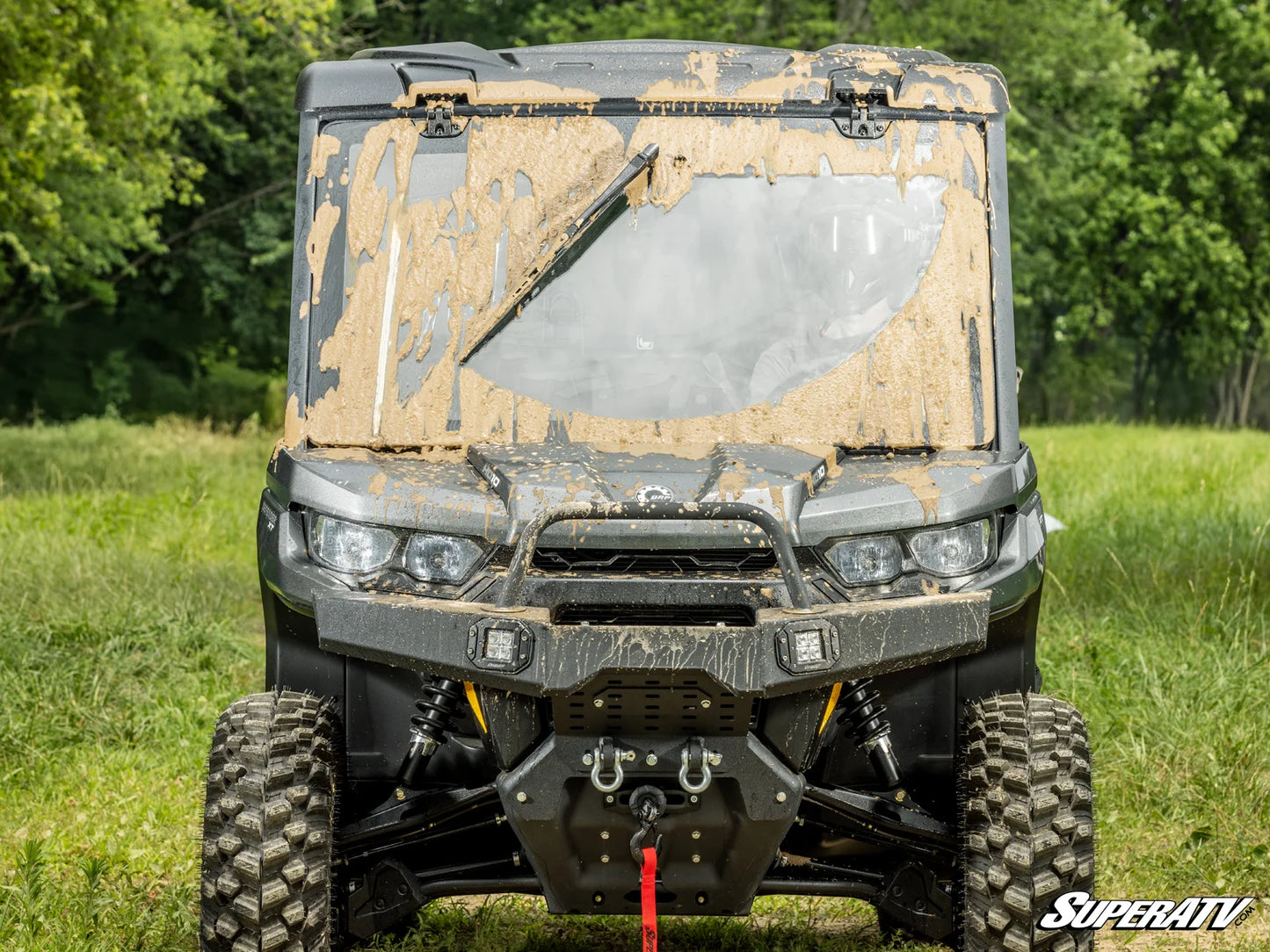 Can-Am Defender MaxDrive Power Flip Glass Windshield
