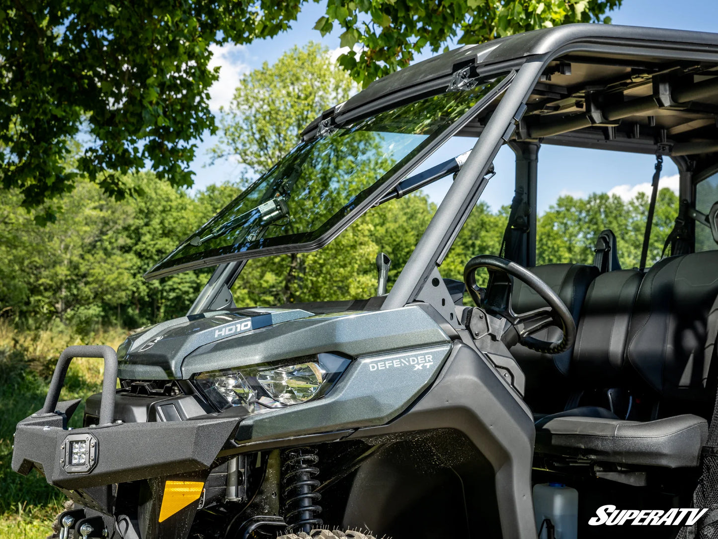 Can-Am Defender MaxDrive Power Flip Glass Windshield