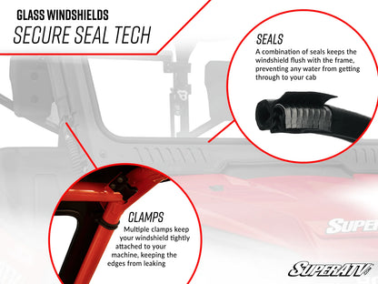 Kawasaki KRX & KRX4 1000 Vented Glass Windshield, With Wiper Kit